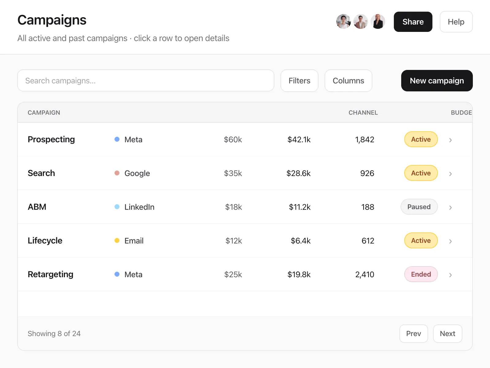 Sample UI